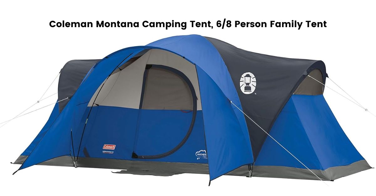 Coleman Montana Camping Tent, 6/8 Person Family Tent with Included Rainfly, Carry Bag, and Spacious Interior, Fits Multiple Queen Airbeds and Sets Up in 15